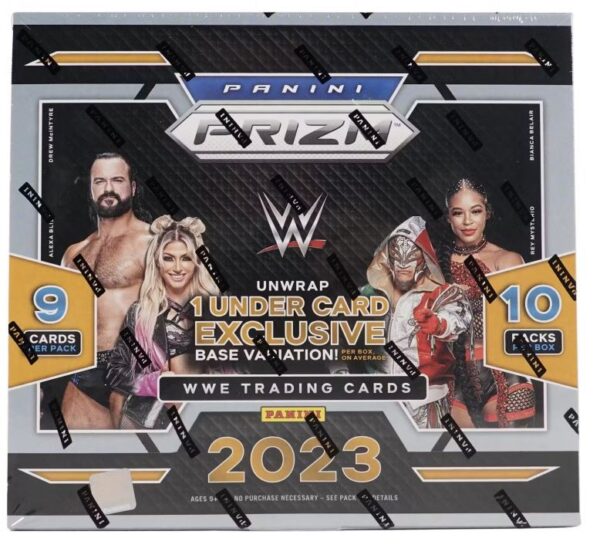 Prizm returns with another main event-level release for WWE collectors! Look for 1 Autograph, 18 Inserts/Parallels and 1 Base Variation per box, on average in the all-new Under Card SKU.