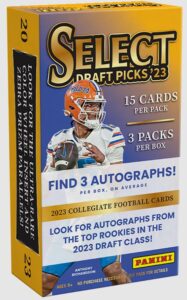 Select makes its Collegiate return with 2023 Select Draft Picks Football! Find Hobby-exclusive Insert sets such as Sparks, Phenomenon, Snapshots, Sensations, Select Numbers, Select Certified Rookies and Turbocharged!